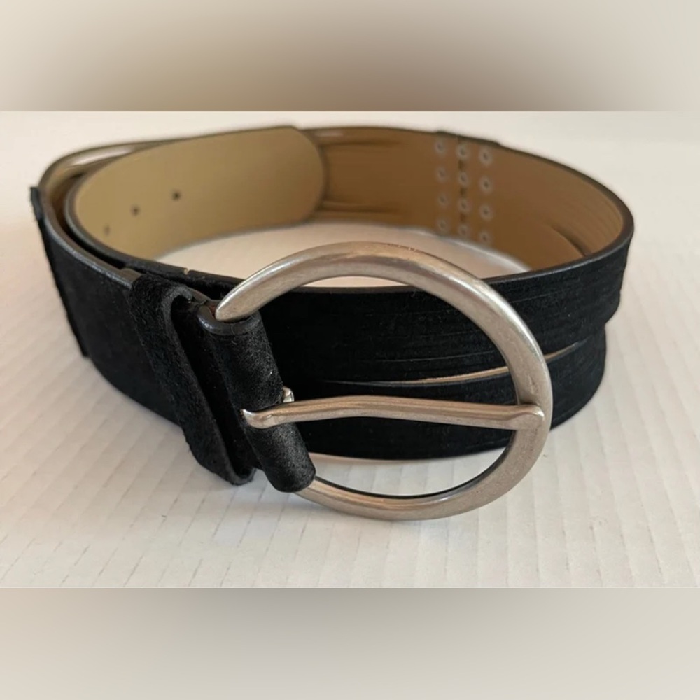 BOHO Black Suede Woman’s Moto Belt size S/M - Picture 6 of 7
